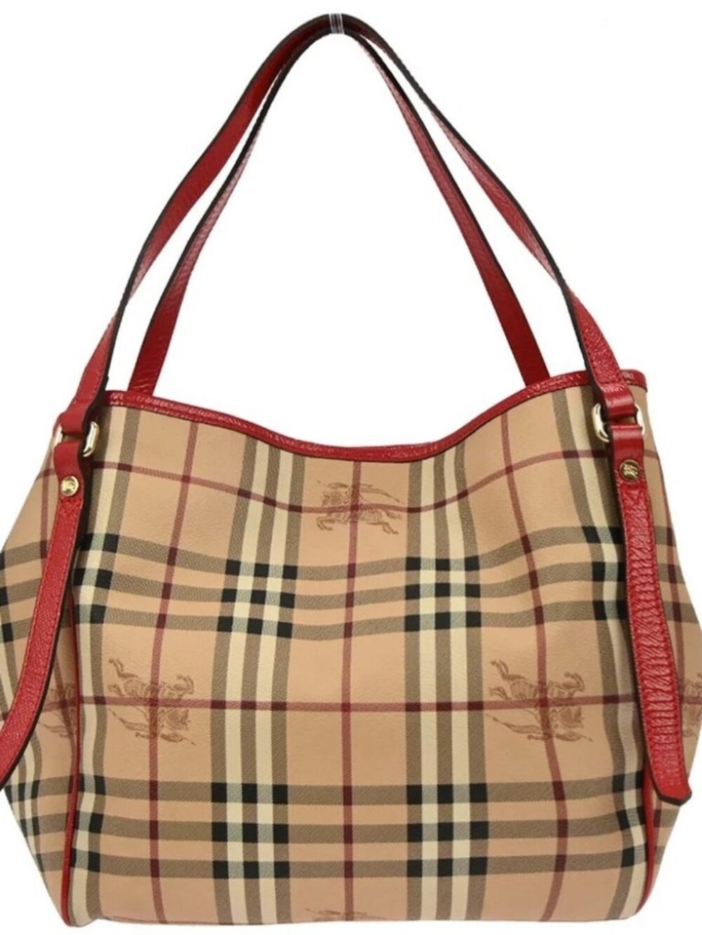 Burberry Beige Red House Check Tote Bag 117216